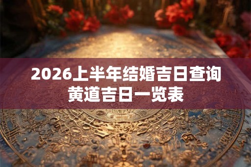 2026上半年结婚吉日查询黄道吉日一览表
