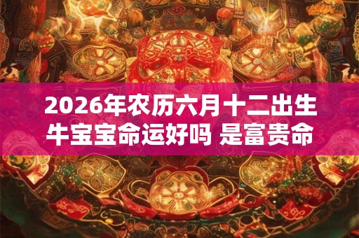 2026年农历六月十二出生牛宝宝命运好吗 是富贵命吗 2026年农历六月十二出生牛宝宝命运好吗 是富贵命吗