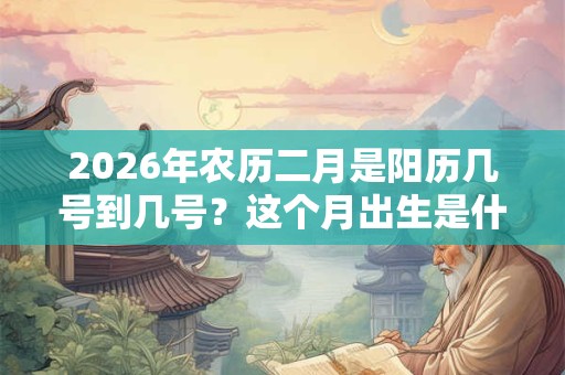 2026年农历二月是阳历几号到几号？这个月出生是什么命？
