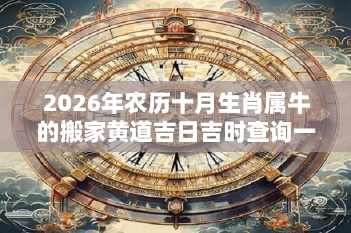 2026年农历十月生肖属牛的搬家黄道吉日吉时查询一览表
