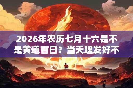 2026年农历七月十六是不是黄道吉日？当天理发好不好？