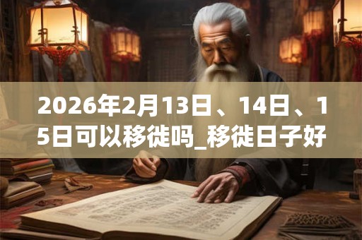 2026年2月13日、14日、15日可以移徙吗_移徙日子好吗