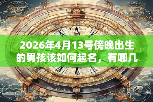 2026年4月13号傍晚出生的男孩该如何起名，有哪几种方法？