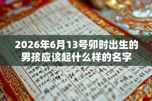 2026年6月13号卯时出生的男孩应该起什么样的名字