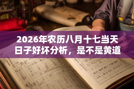 2026年农历八月十七当天日子好坏分析，是不是黄道吉日？