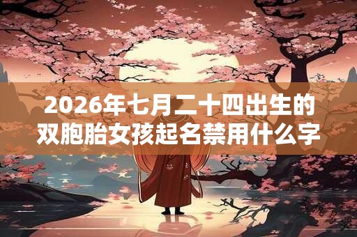 2026年七月二十四出生的双胞胎女孩起名禁用什么字，五行属什么