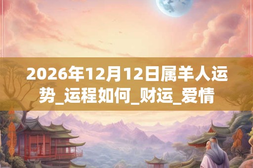 2026年12月12日属羊人运势_运程如何_财运_爱情