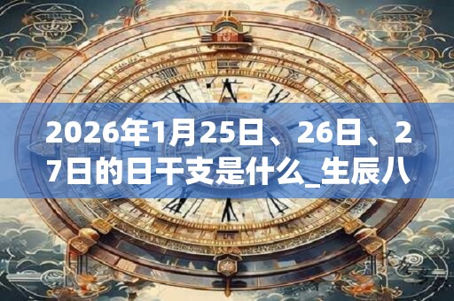 2026年1月25日、26日、27日的日干支是什么_生辰八字
