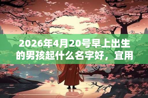 2026年4月20号早上出生的男孩起什么名字好，宜用哪些名字呢？