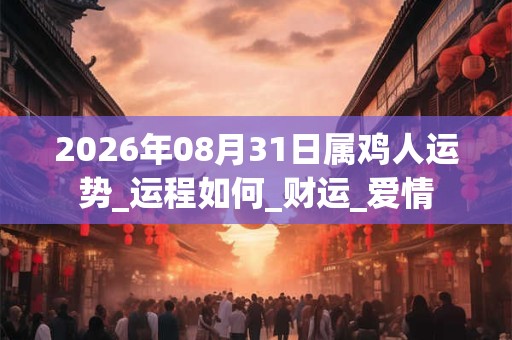 2026年08月31日属鸡人运势_运程如何_财运_爱情