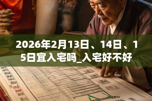2026年2月13日、14日、15日宜入宅吗_入宅好不好