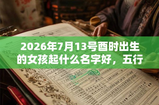 2026年7月13号酉时出生的女孩起什么名字好，五行是什么？