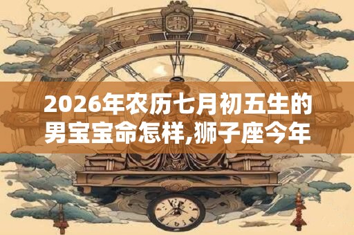 2026年农历七月初五生的男宝宝命怎样,狮子座今年的财运好吗