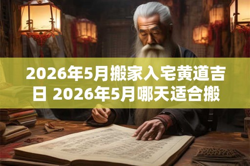 2026年5月搬家入宅黄道吉日 2026年5月哪天适合搬家