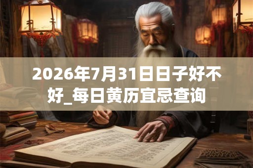 2026年7月31日日子好不好_每日黄历宜忌查询
