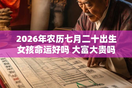 2026年农历七月二十出生女孩命运好吗 大富大贵吗 2026年农历七月二十出生女孩命运好吗 大富大贵吗