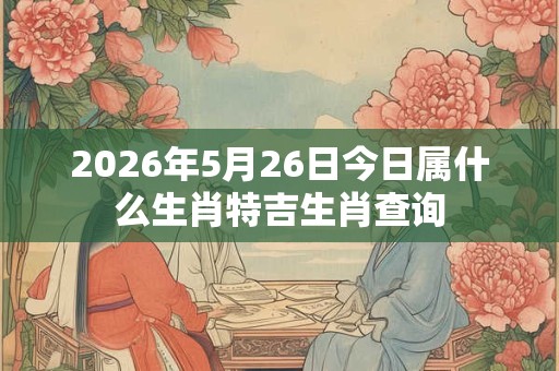 2026年5月26日今日属什么生肖特吉生肖查询
