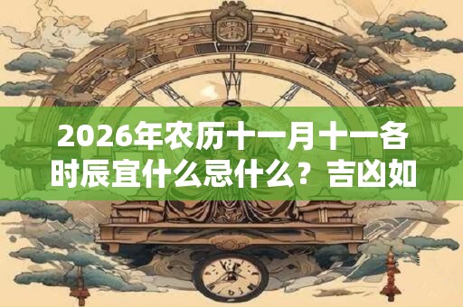 2026年农历十一月十一各时辰宜什么忌什么?吉凶如何? 2026年农历十一月十一各时辰宜什么忌什么?吉凶如何?