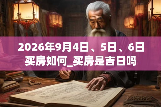2026年9月4日、5日、6日买房如何_买房是吉日吗 2026年9月4日、5日、6日买房如何_买房是吉日吗