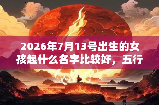 2026年7月13号出生的女孩起什么名字比较好，五行属什么