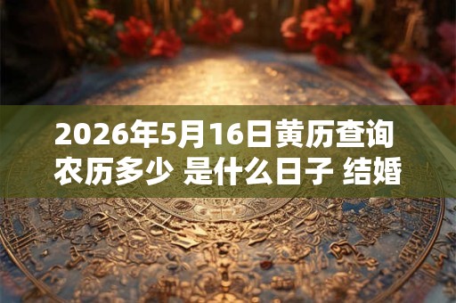 2026年5月16日黄历查询 农历多少 是什么日子 结婚吉时