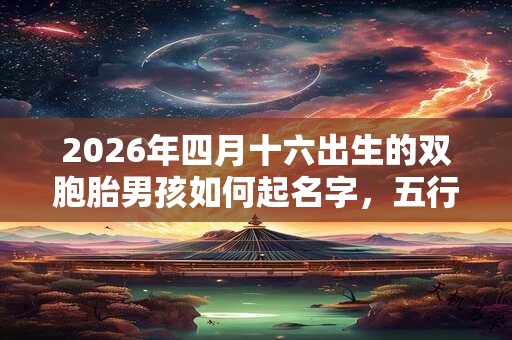 2026年四月十六出生的双胞胎男孩如何起名字，五行属什么