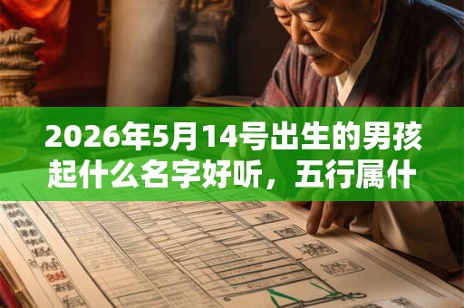 2026年5月14号出生的男孩起什么名字好听，五行属什么