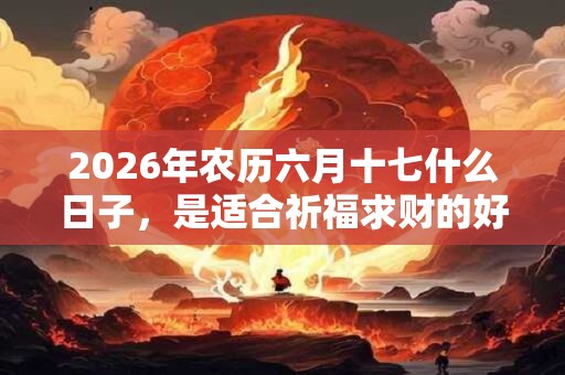 2026年农历六月十七什么日子，是适合祈福求财的好日子吗？
