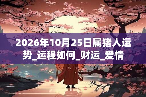 2026年10月25日属猪人运势_运程如何_财运_爱情