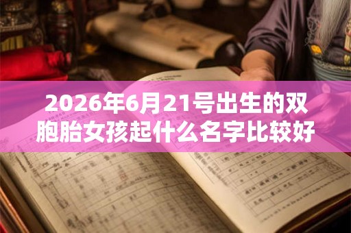 2026年6月21号出生的双胞胎女孩起什么名字比较好，五行属什么？