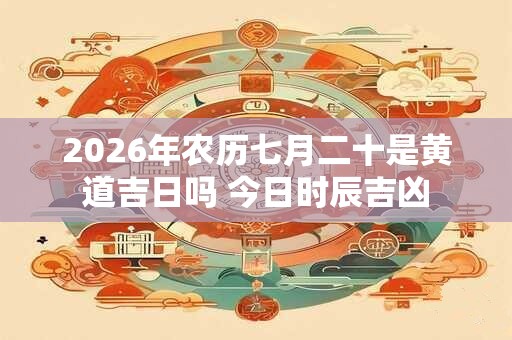 2026年农历七月二十是黄道吉日吗 今日时辰吉凶