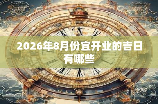 2026年8月份宜开业的吉日有哪些