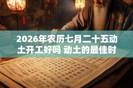 2026年农历七月二十五动土开工好吗 动土的最佳时间