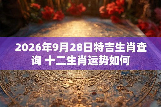 2026年9月28日特吉生肖查询 十二生肖运势如何