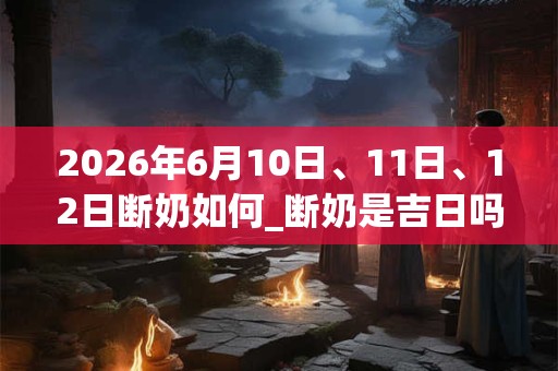 2026年6月10日、11日、12日断奶如何_断奶是吉日吗