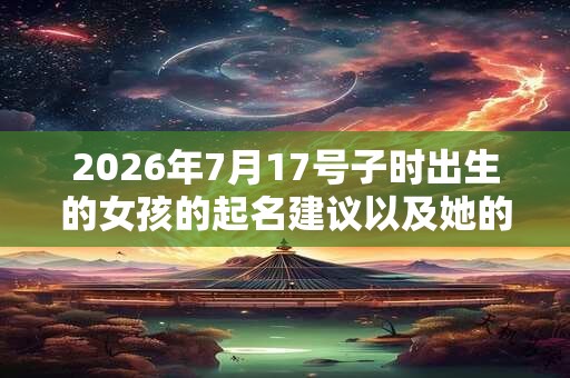 2026年7月17号子时出生的女孩的起名建议以及她的五行八字