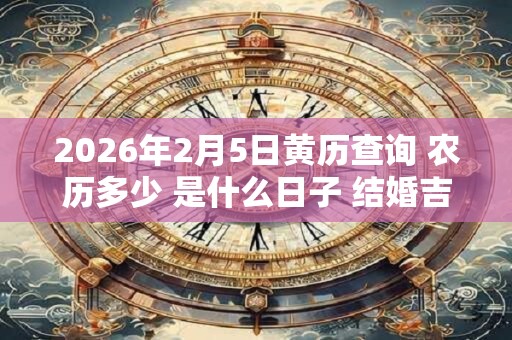 2026年2月5日黄历查询 农历多少 是什么日子 结婚吉时 2026年2月5日黄历查询 农历多少 是什么日子 结婚吉时
