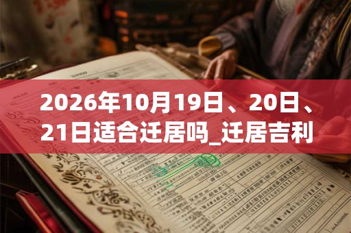 2026年10月19日、20日、21日适合迁居吗_迁居吉利吗