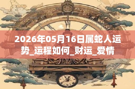 2026年05月16日属蛇人运势_运程如何_财运_爱情 2026年05月16日属蛇人运势_运程如何_财运_爱情