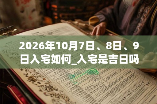 2026年10月7日、8日、9日入宅如何_入宅是吉日吗