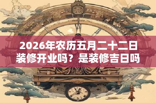 2026年农历五月二十二日装修开业吗？是装修吉日吗？