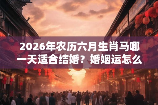 2026年农历六月生肖马哪一天适合结婚?婚姻运怎么样? 2026年农历六月生肖马哪一天适合结婚?婚姻运怎么样?