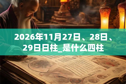 2026年11月27日、28日、29日日柱_是什么四柱 2026年11月27日、28日、29日日柱_是什么四柱