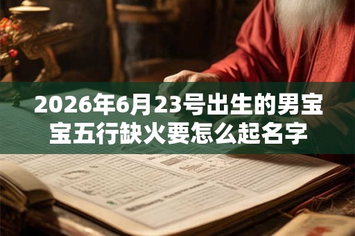 2026年6月23号出生的男宝宝五行缺火要怎么起名字