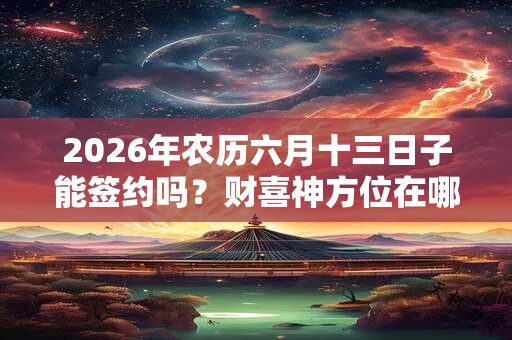 2026年农历六月十三日子能签约吗？财喜神方位在哪？