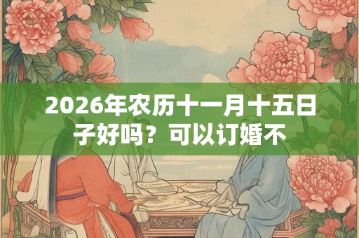 2026年农历十一月十五日子好吗？可以订婚不