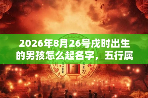 2026年8月26号戌时出生的男孩怎么起名字，五行属什么