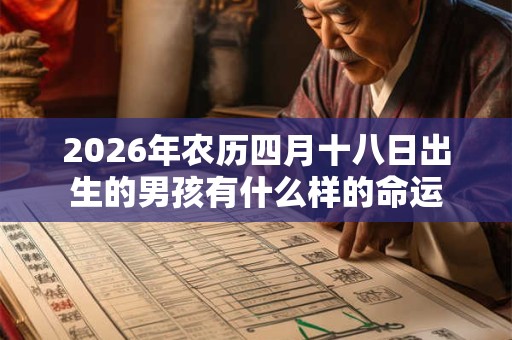 2026年农历四月十八日出生的男孩有什么样的命运