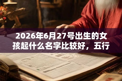 2026年6月27号出生的女孩起什么名字比较好，五行属什么