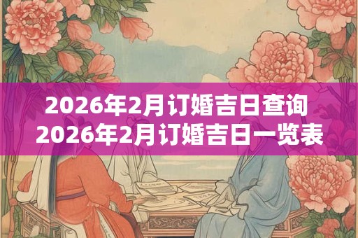 2026年2月订婚吉日查询 2026年2月订婚吉日一览表